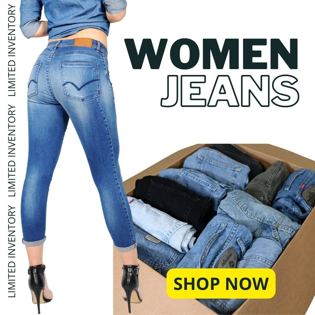 Women blue jean truckload