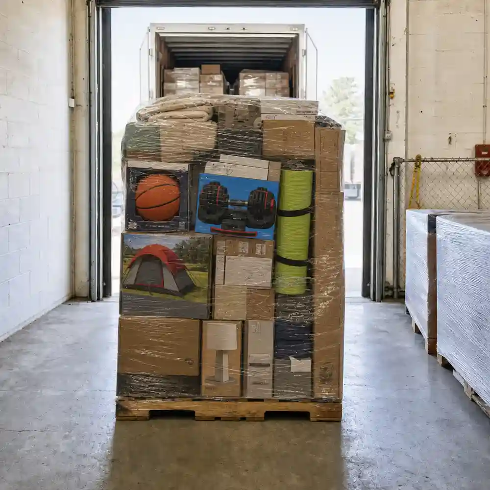 Sporting goods included in selected general merchandise pallets